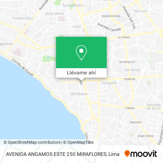 Mapa de AVENIDA ANGAMOS ESTE  250 MIRAFLORES