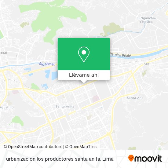 Mapa de urbanizacion los productores  santa anita