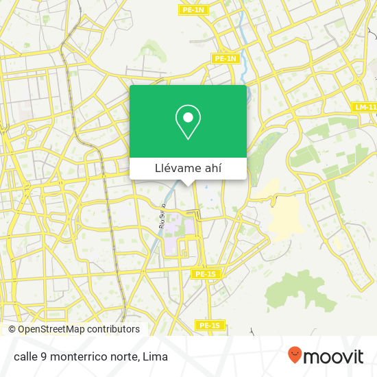 Mapa de calle 9 monterrico norte