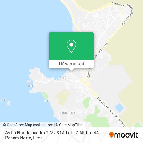 Mapa de Av  La Florida cuadra 2  Mz 31A  Lote 7  Alt Km 44 Panam  Norte