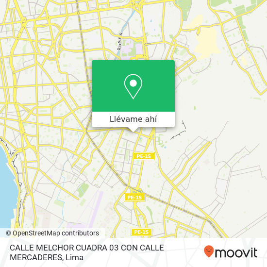 Mapa de CALLE MELCHOR CUADRA 03 CON CALLE MERCADERES