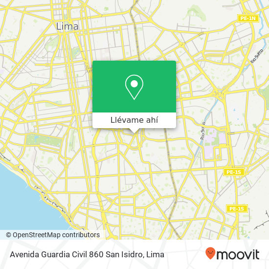 Mapa de Avenida Guardia Civil 860 San Isidro