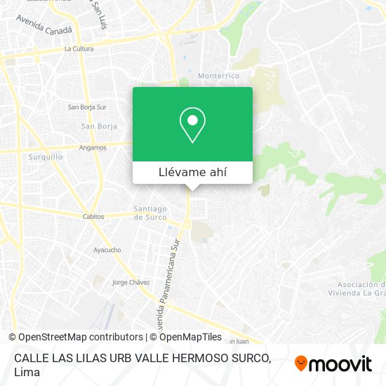 Mapa de CALLE LAS LILAS  URB VALLE HERMOSO  SURCO