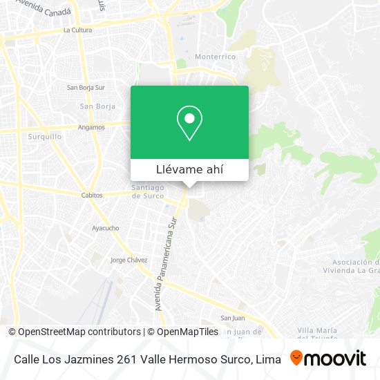 Mapa de Calle Los Jazmines 261 Valle Hermoso Surco