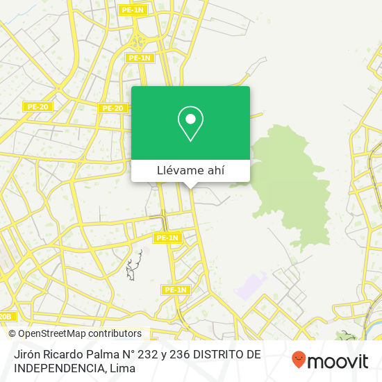 Mapa de Jirón Ricardo Palma N° 232 y 236  DISTRITO DE INDEPENDENCIA