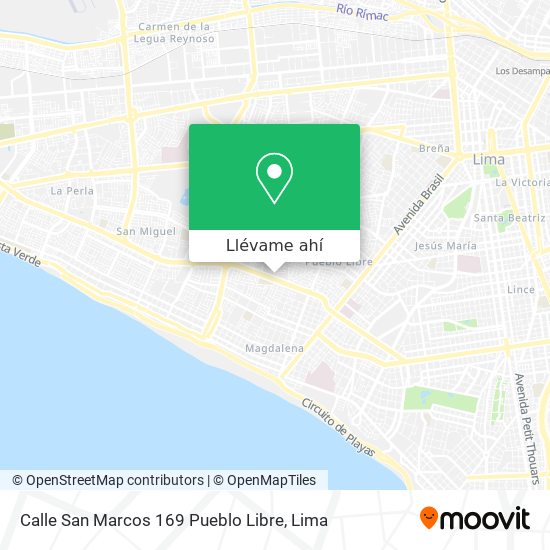 Mapa de Calle San Marcos 169 Pueblo Libre
