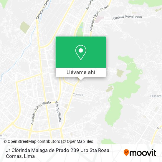 Mapa de Jr  Clorinda Malaga de Prado 239 Urb  Sta  Rosa   Comas