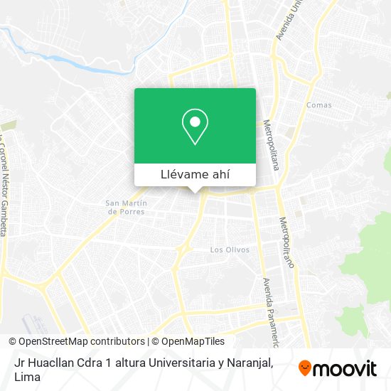 Mapa de Jr  Huacllan Cdra  1  altura Universitaria y Naranjal