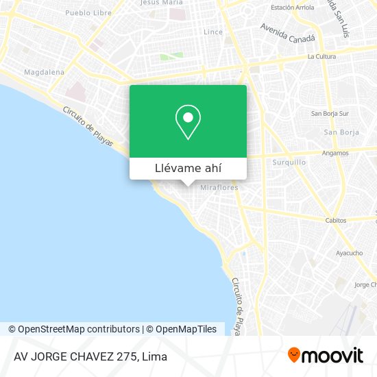 Mapa de AV JORGE CHAVEZ 275