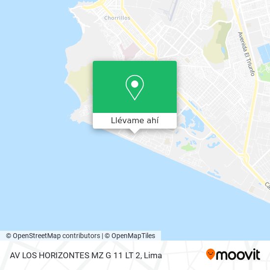 Mapa de AV  LOS HORIZONTES MZ G 11  LT 2