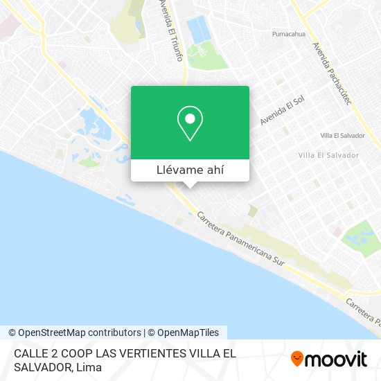 Mapa de CALLE 2 COOP  LAS VERTIENTES   VILLA EL SALVADOR