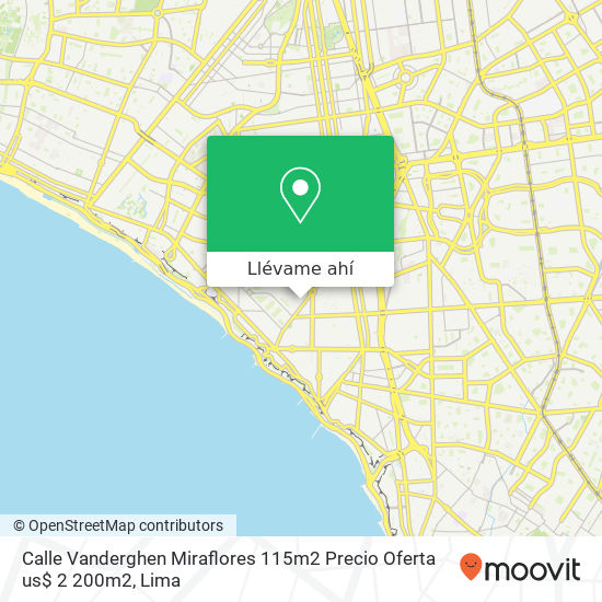 Mapa de Calle Vanderghen   Miraflores 115m2 Precio Oferta us$ 2 200m2