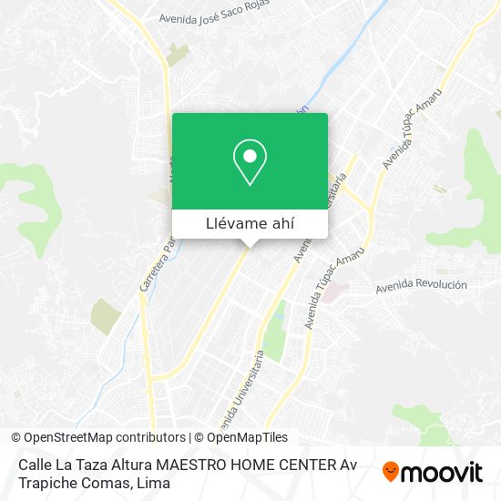 Mapa de Calle La Taza  Altura MAESTRO HOME CENTER Av  Trapiche   Comas