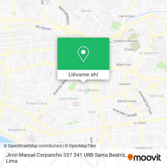 Mapa de Jiron Manuel Corpancho 337 341 URB   Santa Beatriz