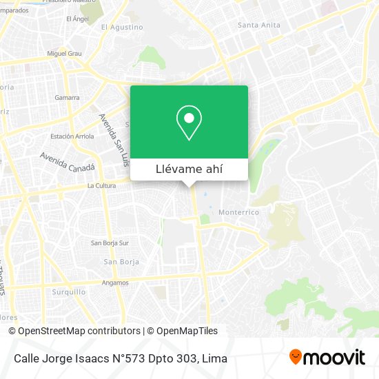 Mapa de Calle Jorge Isaacs N°573 Dpto  303