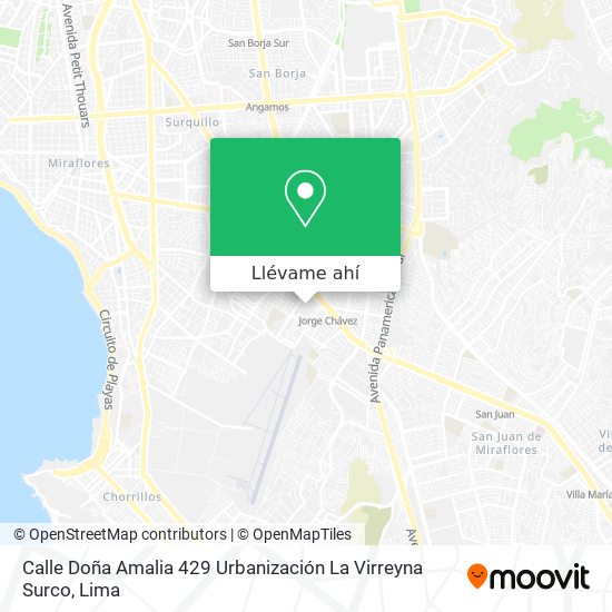 Mapa de Calle Doña Amalia 429  Urbanización La Virreyna  Surco