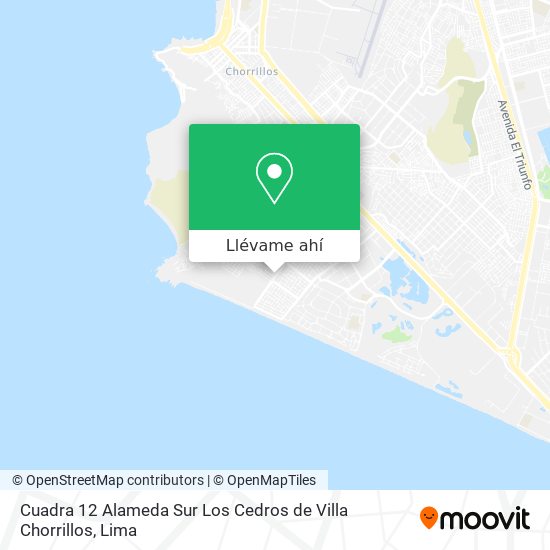 Mapa de Cuadra 12 Alameda Sur  Los Cedros de Villa   Chorrillos