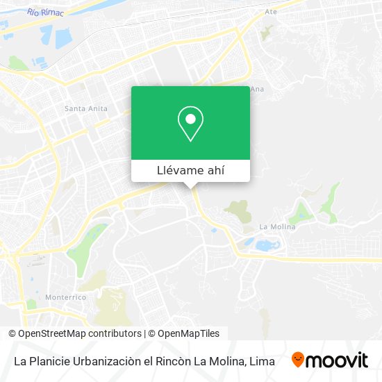 Mapa de La Planicie  Urbanizaciòn el Rincòn  La Molina