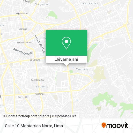 Mapa de Calle 10 Monterrico Norte
