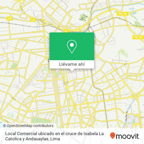 Mapa de Local Comercial ubicado en el cruce de Isabela La Catolica y Andauaylas