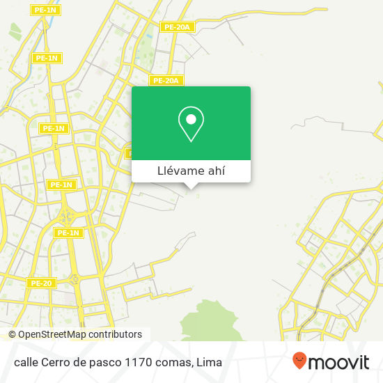 Mapa de calle Cerro de pasco 1170  comas