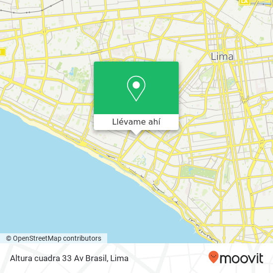 Mapa de Altura cuadra 33 Av Brasil