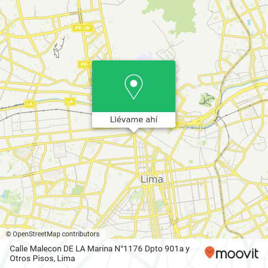 Mapa de Calle Malecon DE LA Marina N°1176  Dpto  901a y Otros Pisos