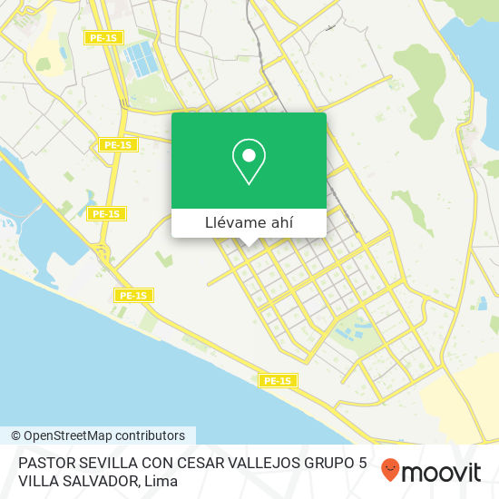 Mapa de PASTOR SEVILLA  CON CESAR VALLEJOS GRUPO 5 VILLA SALVADOR