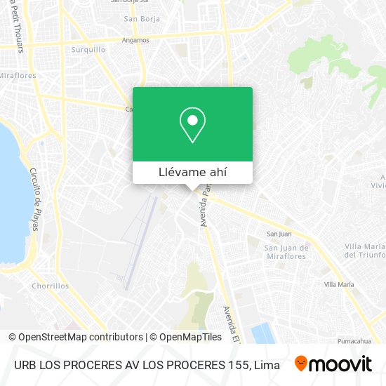 Mapa de URB  LOS PROCERES  AV LOS PROCERES 155