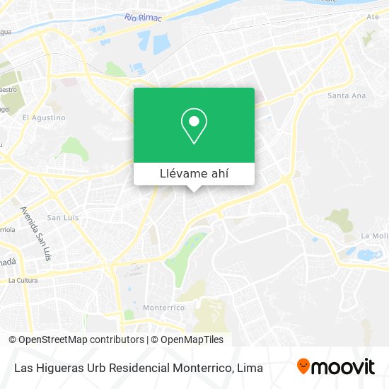 Mapa de Las Higueras  Urb Residencial Monterrico