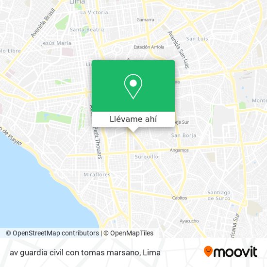 Mapa de av guardia civil con tomas marsano