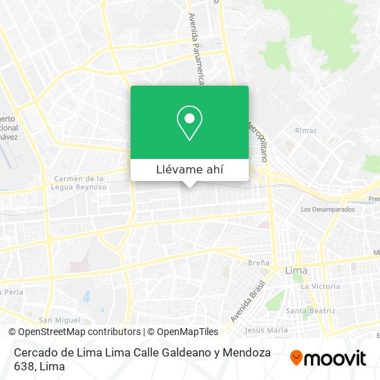 Mapa de Cercado de Lima   Lima Calle Galdeano y Mendoza 638