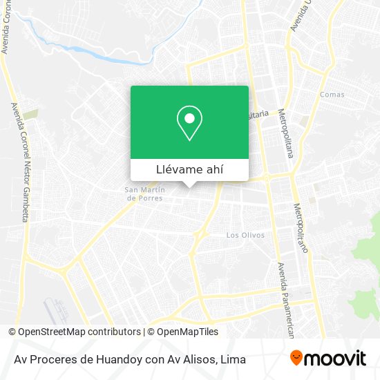 Mapa de Av  Proceres de Huandoy con Av  Alisos