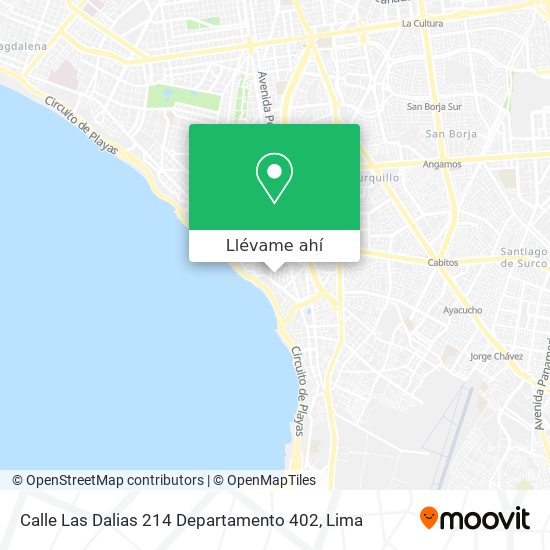 Mapa de Calle Las Dalias 214  Departamento 402
