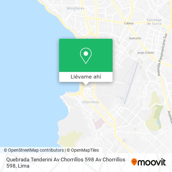 Mapa de Quebrada Tenderini  Av  Chorrillos 598 Av  Chorrillos 598