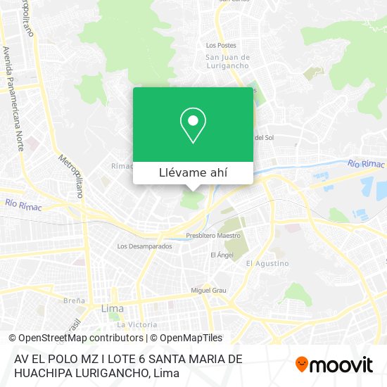 Mapa de AV  EL POLO MZ  I LOTE 6  SANTA MARIA DE HUACHIPA  LURIGANCHO