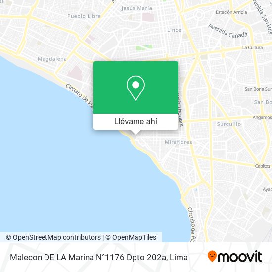 Mapa de Malecon DE LA Marina N°1176  Dpto  202a