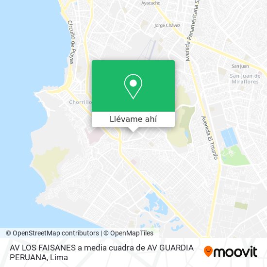 Mapa de AV  LOS FAISANES a media cuadra de AV  GUARDIA PERUANA