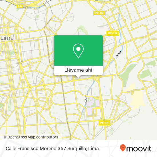 Mapa de Calle Francisco Moreno 367   Surquillo