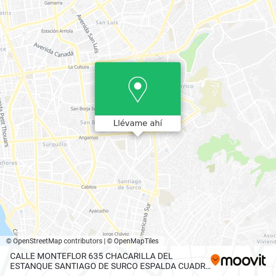 Mapa de CALLE MONTEFLOR 635  CHACARILLA DEL ESTANQUE  SANTIAGO DE SURCO ESPALDA CUADRA 10 DE V  ASTETE