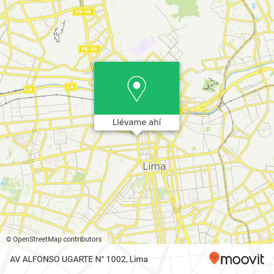 Mapa de AV  ALFONSO UGARTE N° 1002