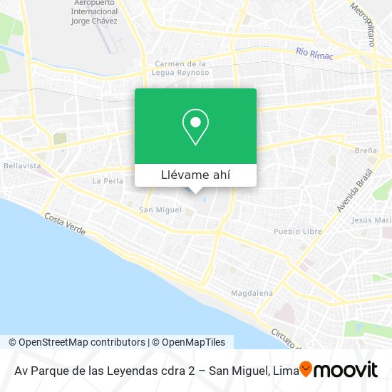 Mapa de Av  Parque de las Leyendas cdra  2 – San Miguel