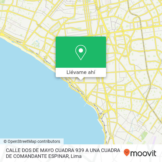 Mapa de CALLE DOS DE MAYO CUADRA 939 A UNA CUADRA DE COMANDANTE ESPINAR