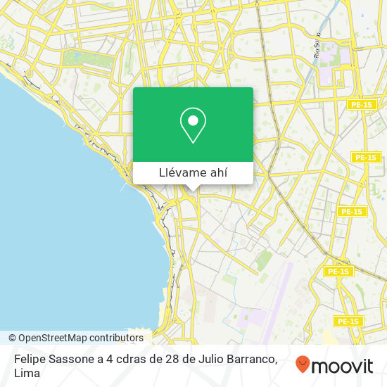 Mapa de Felipe Sassone a 4 cdras de 28 de Julio Barranco