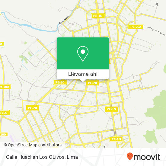 Mapa de Calle Huacllan   Los OLivos