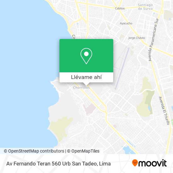Mapa de Av  Fernando Teran 560 Urb  San Tadeo