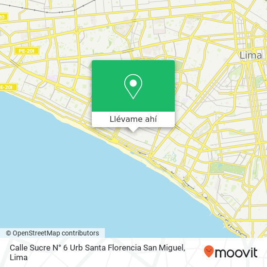 Mapa de Calle Sucre N° 6     Urb  Santa Florencia   San Miguel