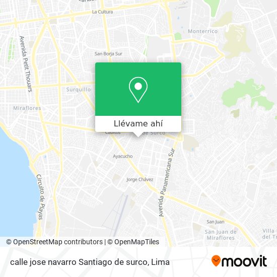 Mapa de calle jose navarro  Santiago de surco