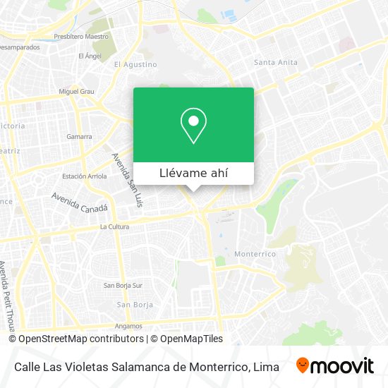 Mapa de Calle Las Violetas  Salamanca de Monterrico