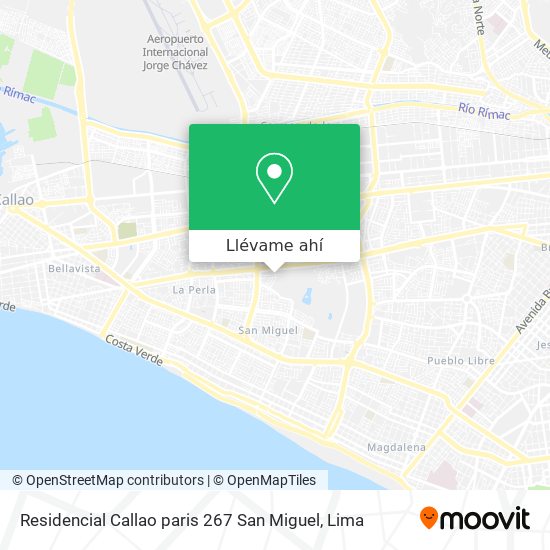 Mapa de Residencial Callao  paris 267 San Miguel